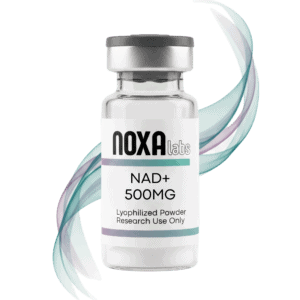 Noxa Labs NAD+ 500MG bottle for research use, lyophilized powder for advanced health studies.